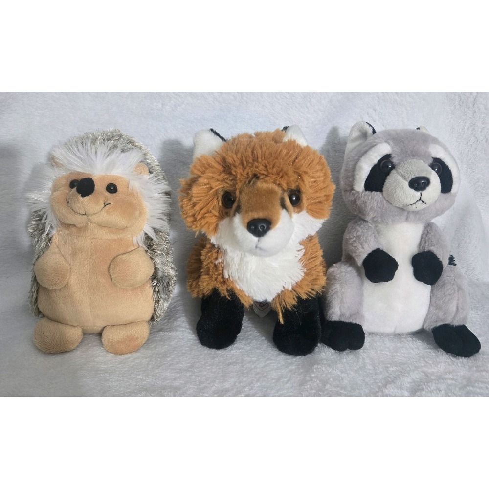 Frankford Hedgehog Fox Raccoon Plush 7-8in Stuffed Animal